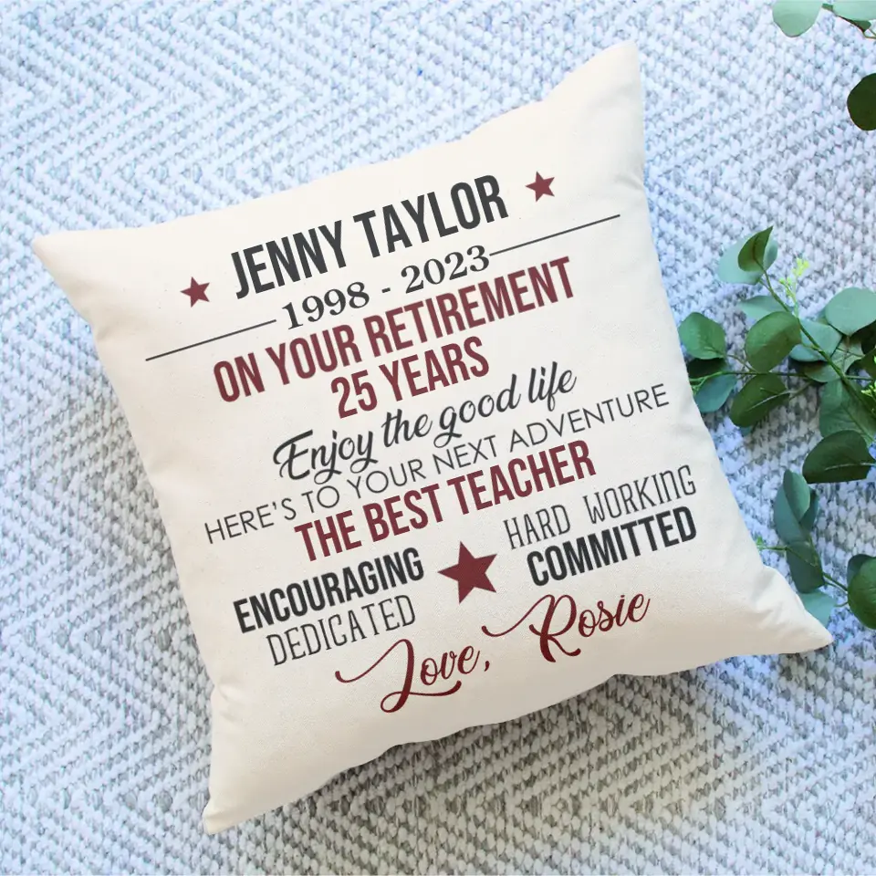 Here's To Your Next Adventure - Personalized Square Linen Pillow - Image 7