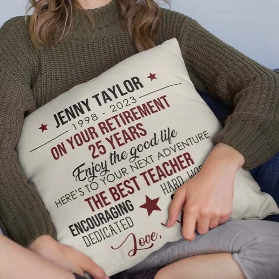 Here's To Your Next Adventure - Personalized Square Linen Pillow - Image 8