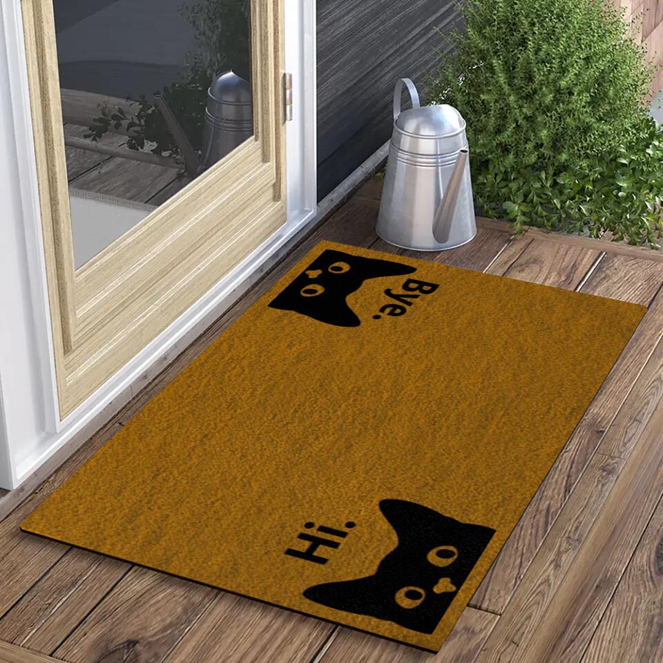 Hello Goodbye Hi and Bye Cat/Dog - Personalized Doormat - Image 3