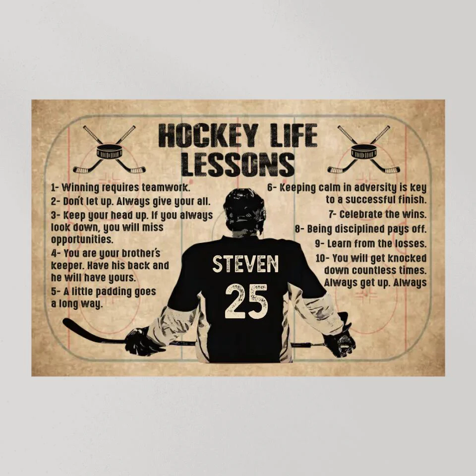 Hockey Life Lessons - Custom Canvas Poster - Anniversary Gift For Hockey Lovers - Image 9