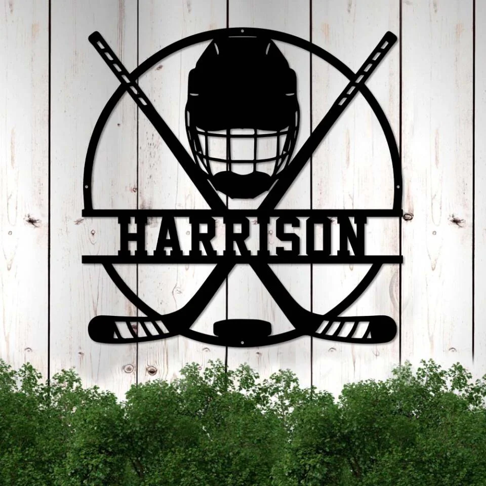 Hockey Stick Custom Metal Wall Art Personalized Air Hockey Metal Signs - Image 3