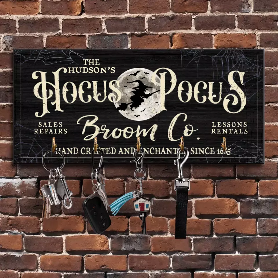 Hocus Pocus Broom Co Hand Crafted And Enchanted - Key Holder - Image 4
