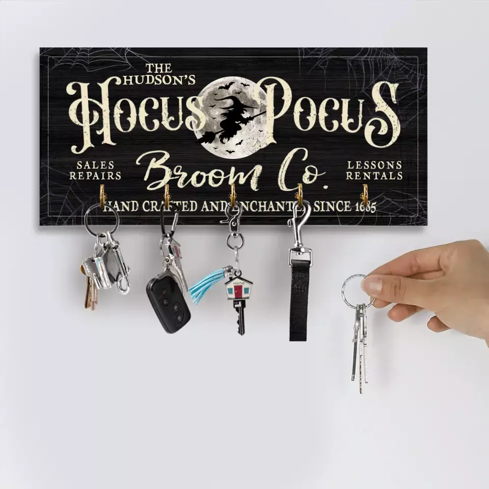 Hocus Pocus Broom Co Hand Crafted And Enchanted - Key Holder - Image 5