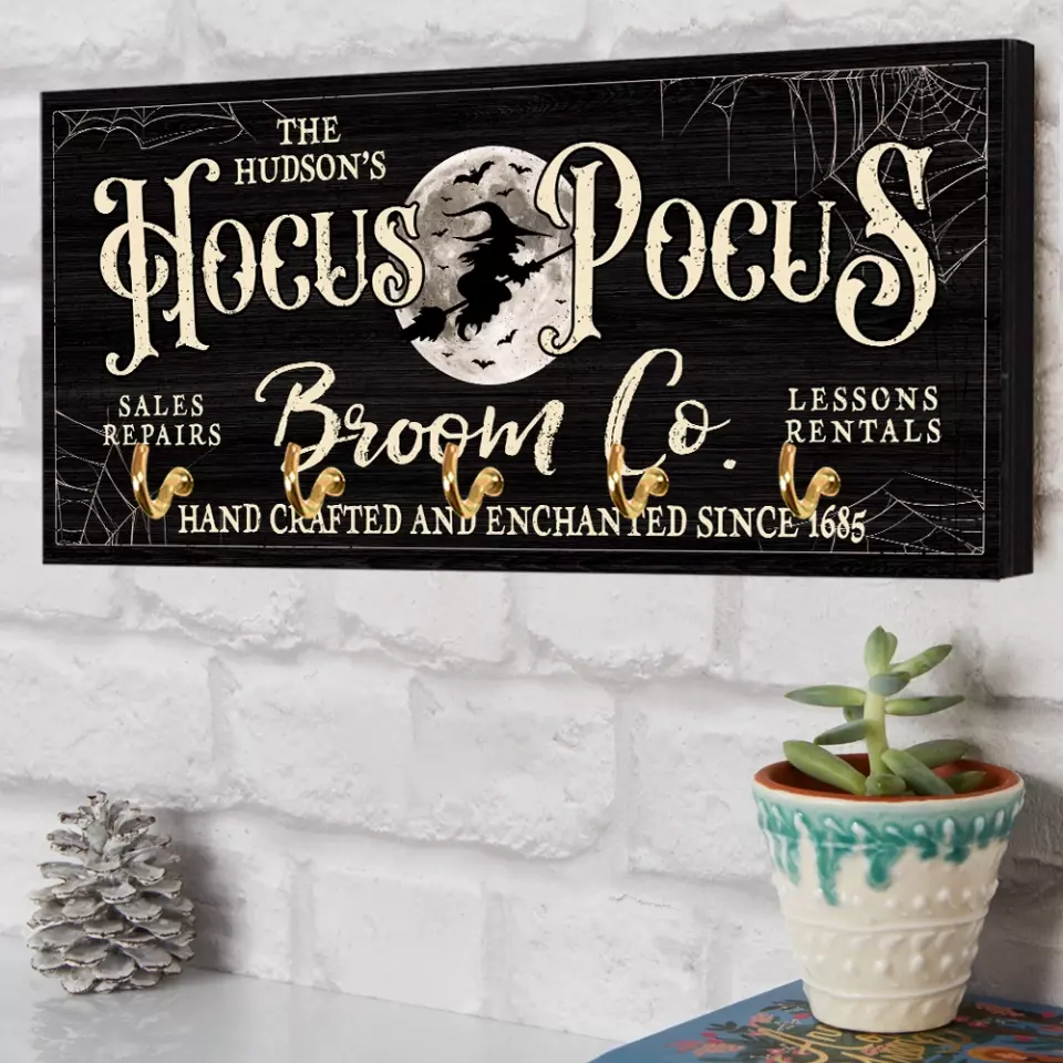 Hocus Pocus Broom Co Hand Crafted And Enchanted - Key Holder - Image 9