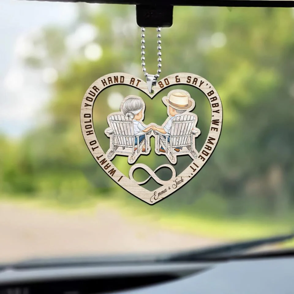 I Want to Hold Your Hand At 80 and Say "Baby We Made It" - Personalized Ornament - Image 2
