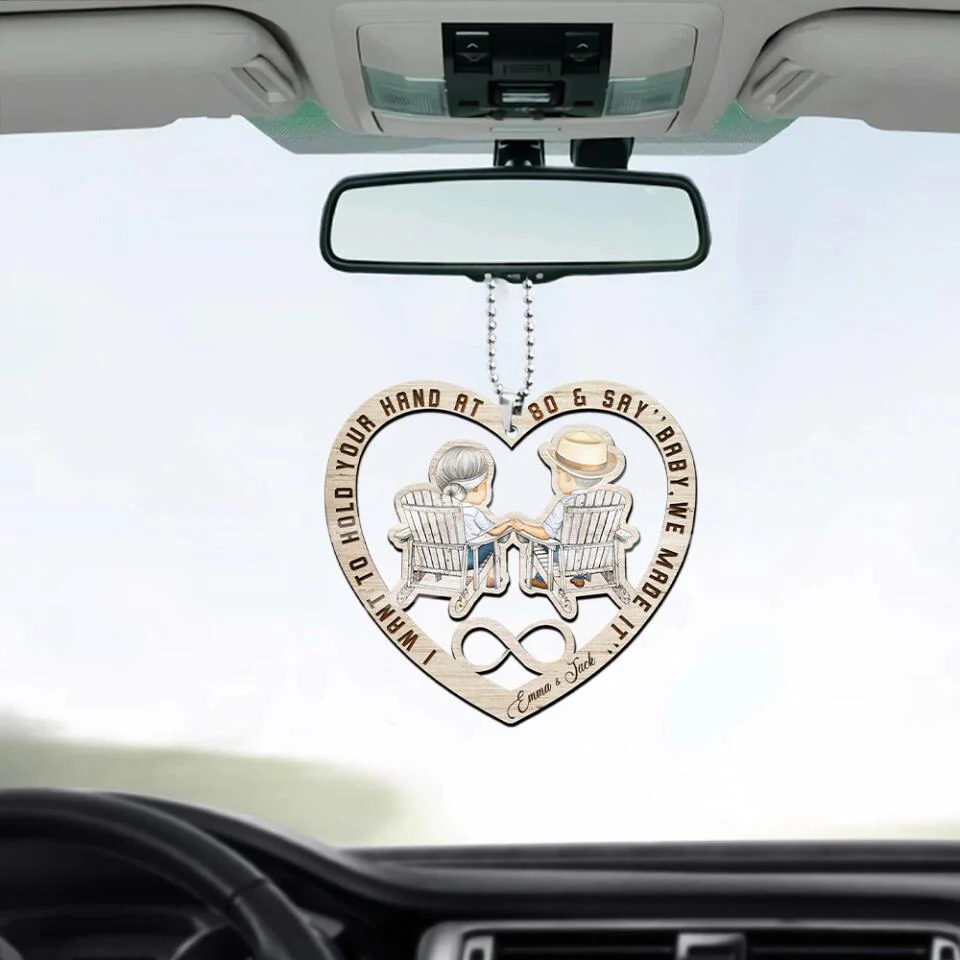 I Want to Hold Your Hand At 80 and Say "Baby We Made It" - Personalized Ornament - Image 3