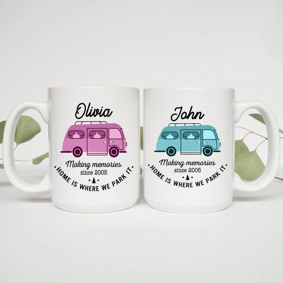 Home Is Where We Park It - Personalized Couple Mug - Anniversary Gift For Couples - Image 3