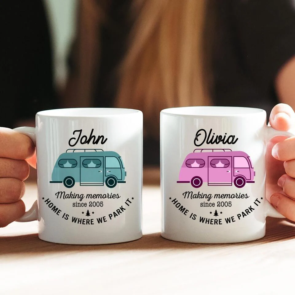 Home Is Where We Park It - Personalized Couple Mug - Anniversary Gift For Couples - Image 4