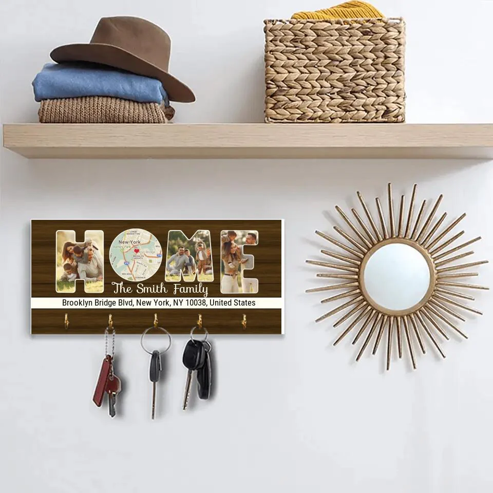 Home Map Custom Map And Photo Key Holder - Family Gift - Image 5