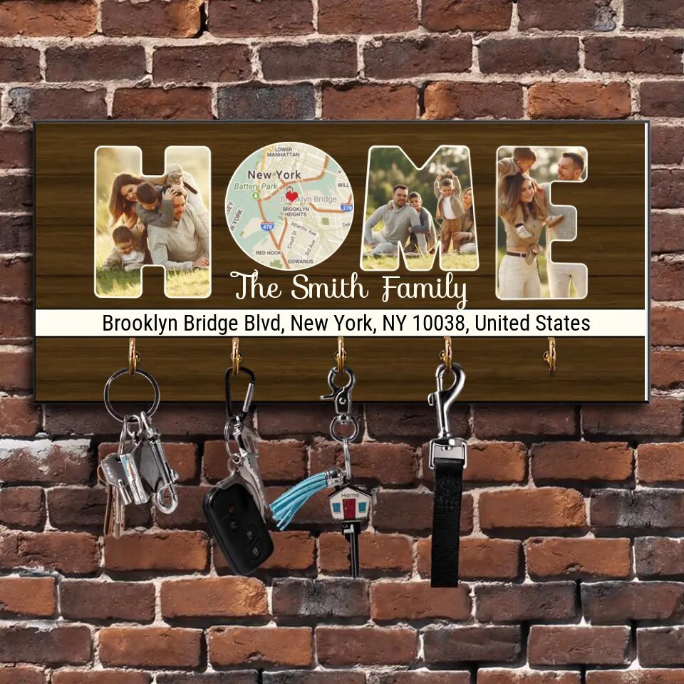 Home Map Custom Map And Photo Key Holder - Family Gift - Image 6