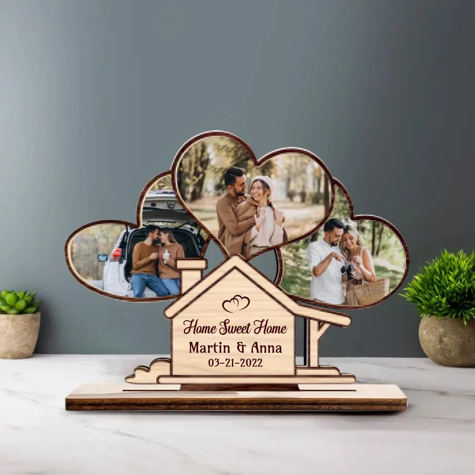 Home Sweet Home - Housewarming Gifts - Custom Wooden Plaque - Anniversary Gift For Couples
