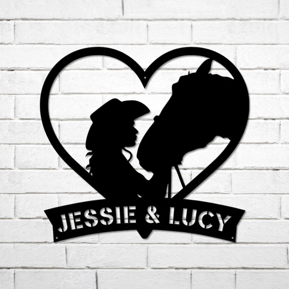 Horse Cowgirl Cowboy Personalized Metal Sign - Image 7