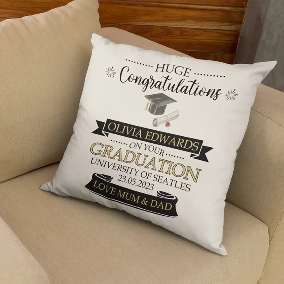 Huge Congratulations On Your Graduation - Personalized Square Pillow - Image 5