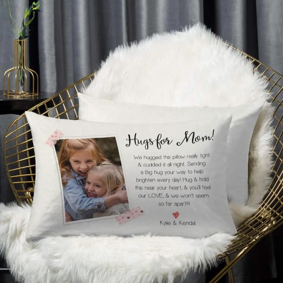 Hugs For Mom/Grandma You'll Feel Our Love - Personalized Rectangular Pillow - Image 4