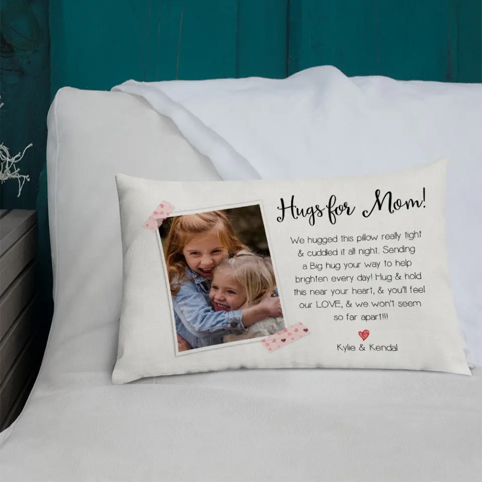 Hugs For Mom/Grandma You'll Feel Our Love - Personalized Rectangular Pillow - Image 6