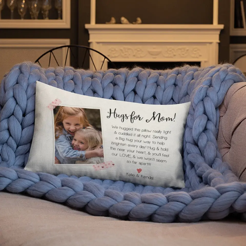 Hugs For Mom/Grandma You'll Feel Our Love - Personalized Rectangular Pillow - Image 7