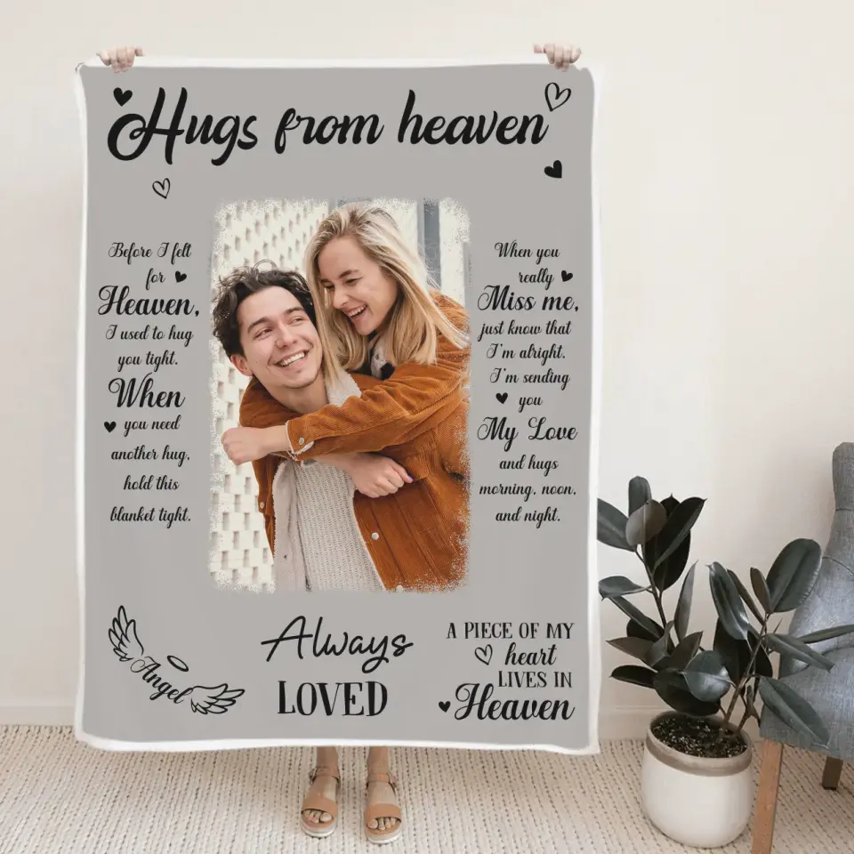 Hugs From Home A Piece Of My Heart - Fleece Blanket - Image 4