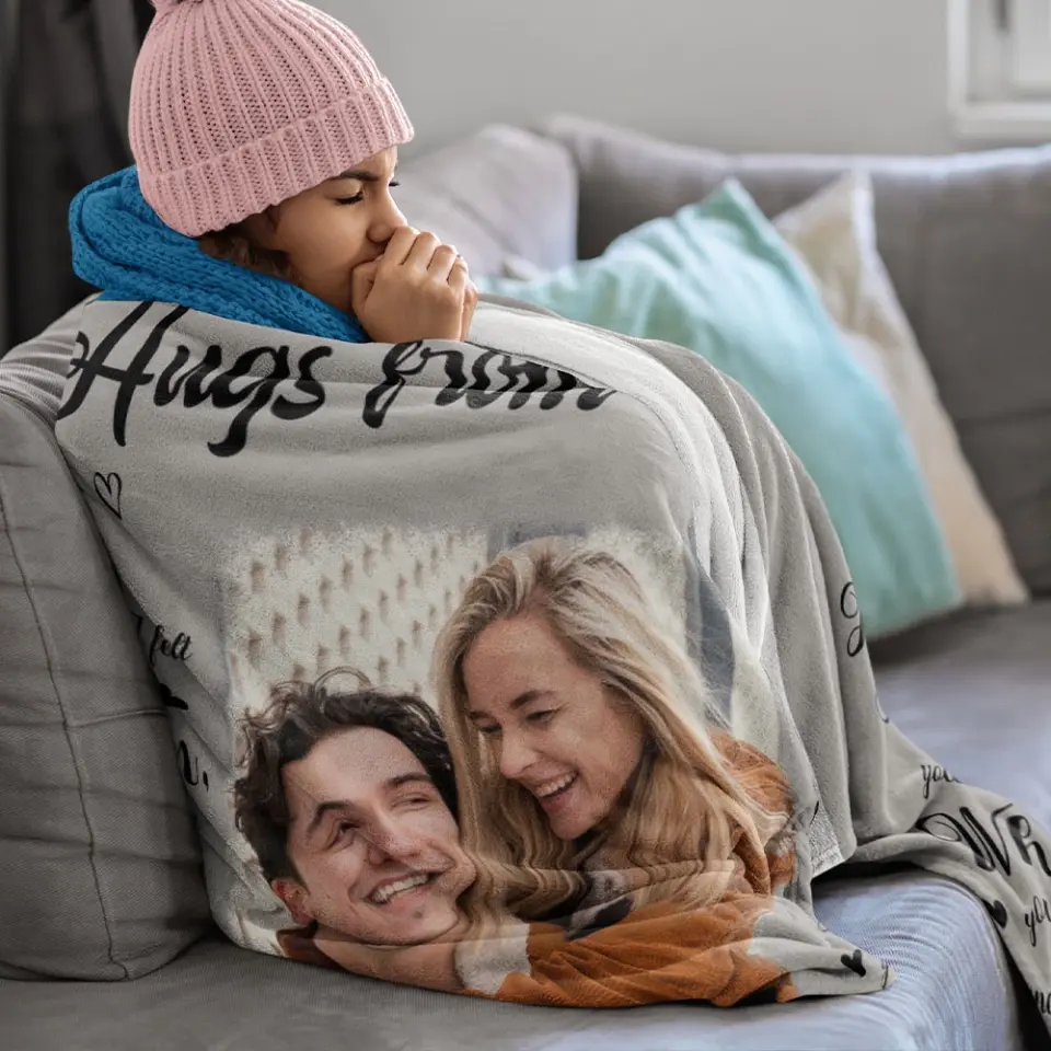 Hugs From Home A Piece Of My Heart - Fleece Blanket - Image 5