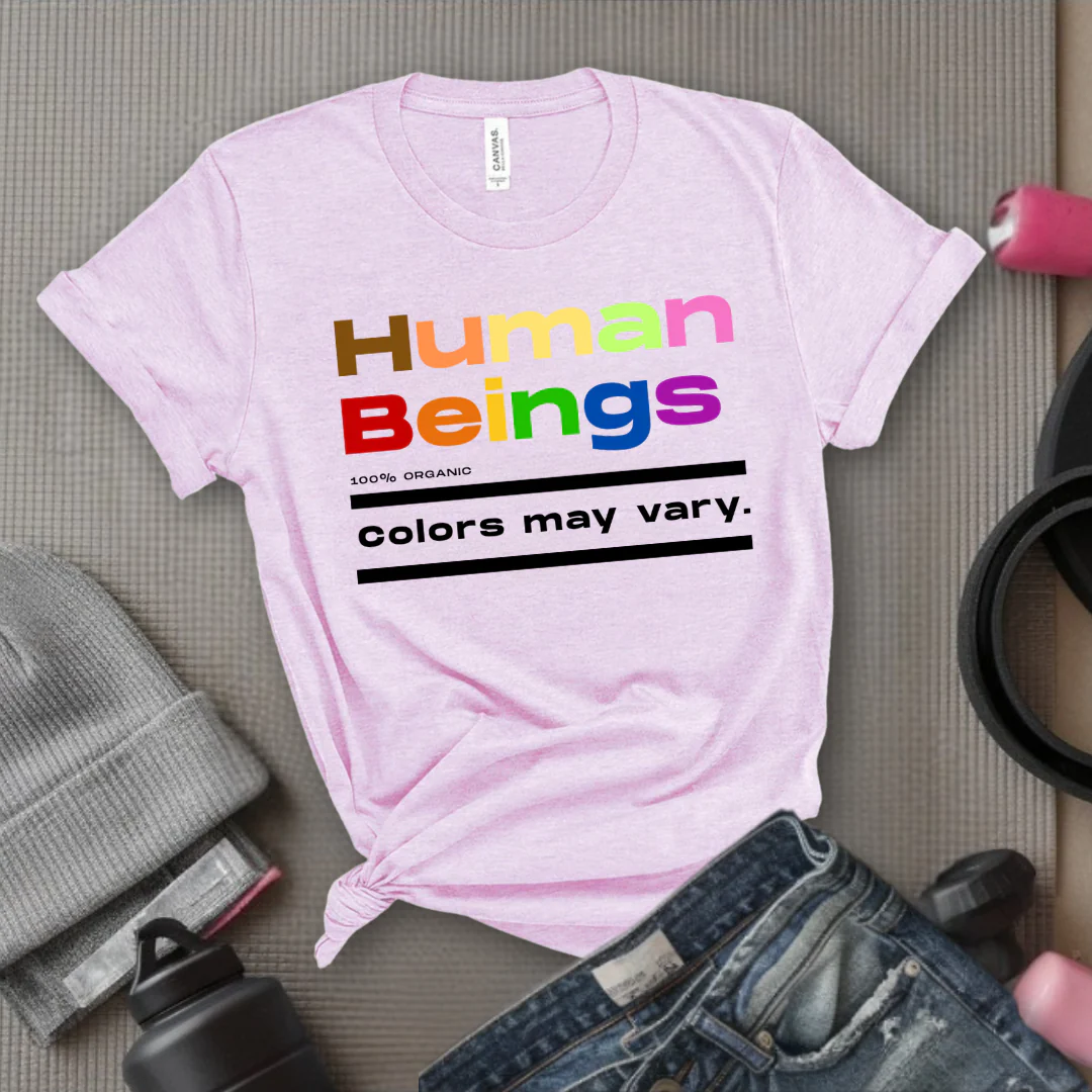 Human Beings 100% Organic Colors May Vary. - Women Empower Feminist Tee - Bella Canvas 3001 - Image 3
