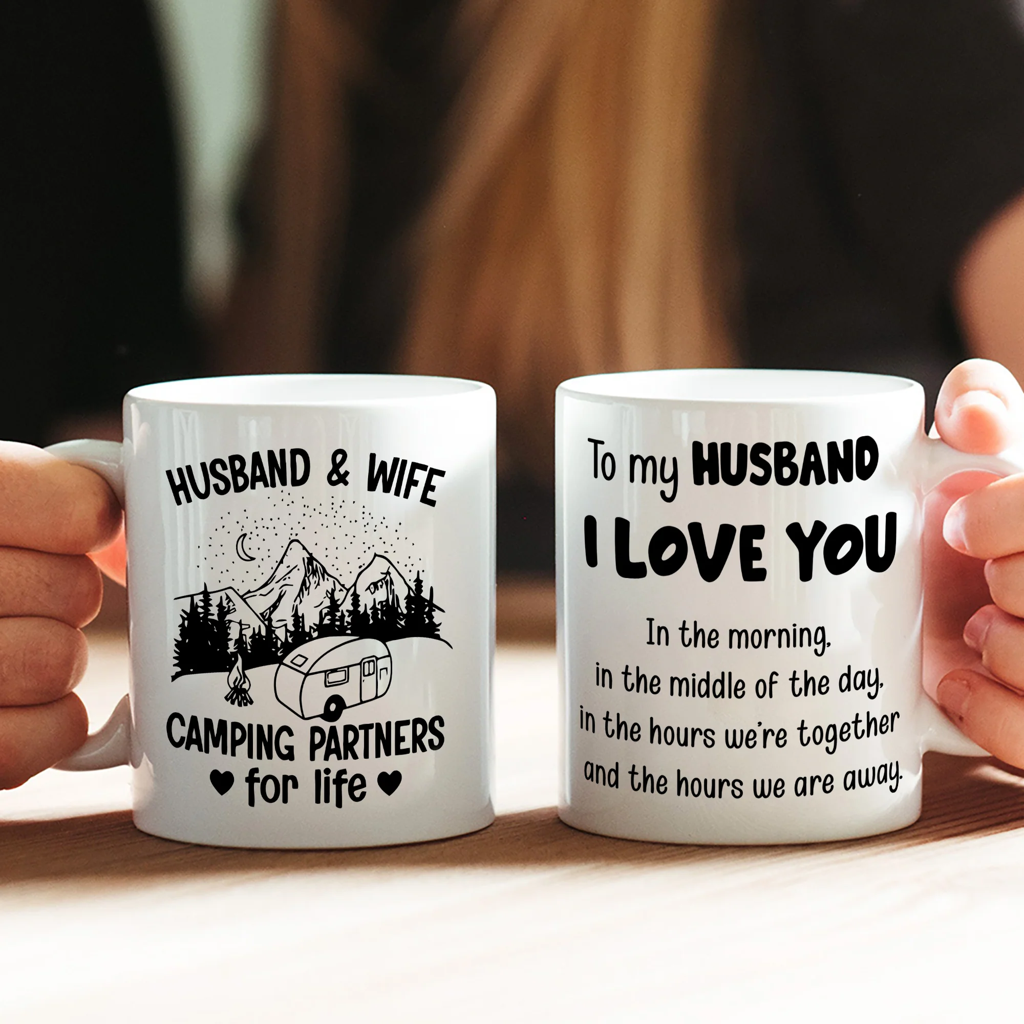 Husband and Wife Camping Partners For Life White Mug - Image 3