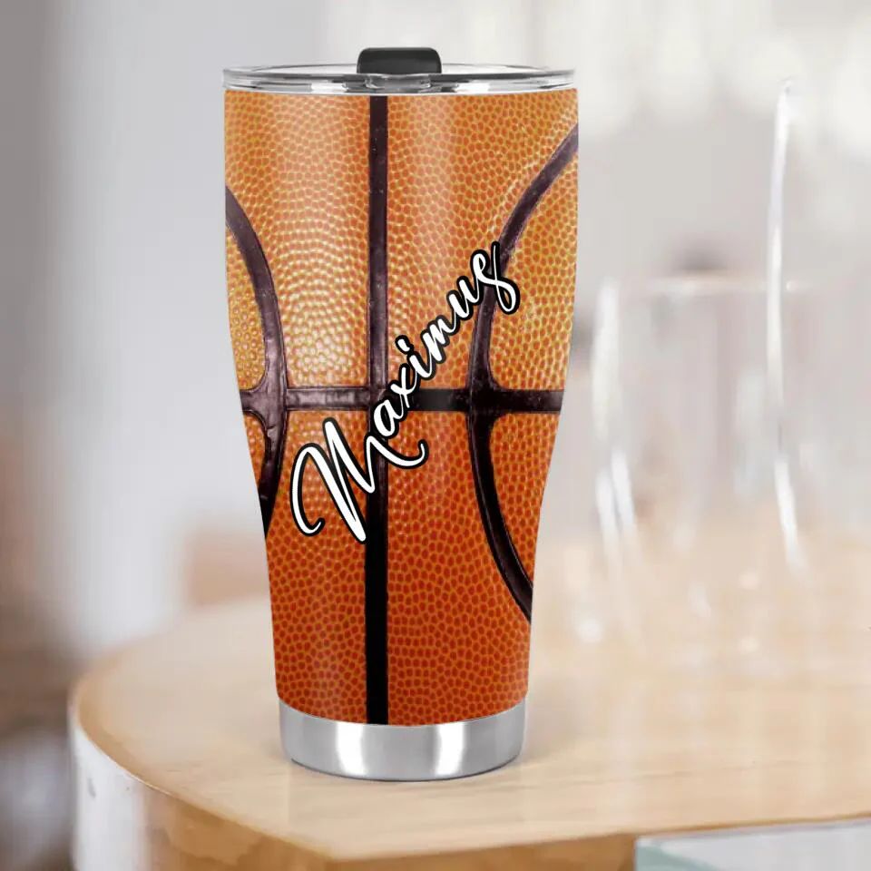 Hustle Hit Never Quit Basketball Life - Personalized Tumbler - Birthday Gift Idea for Basketball Lover - Image 3