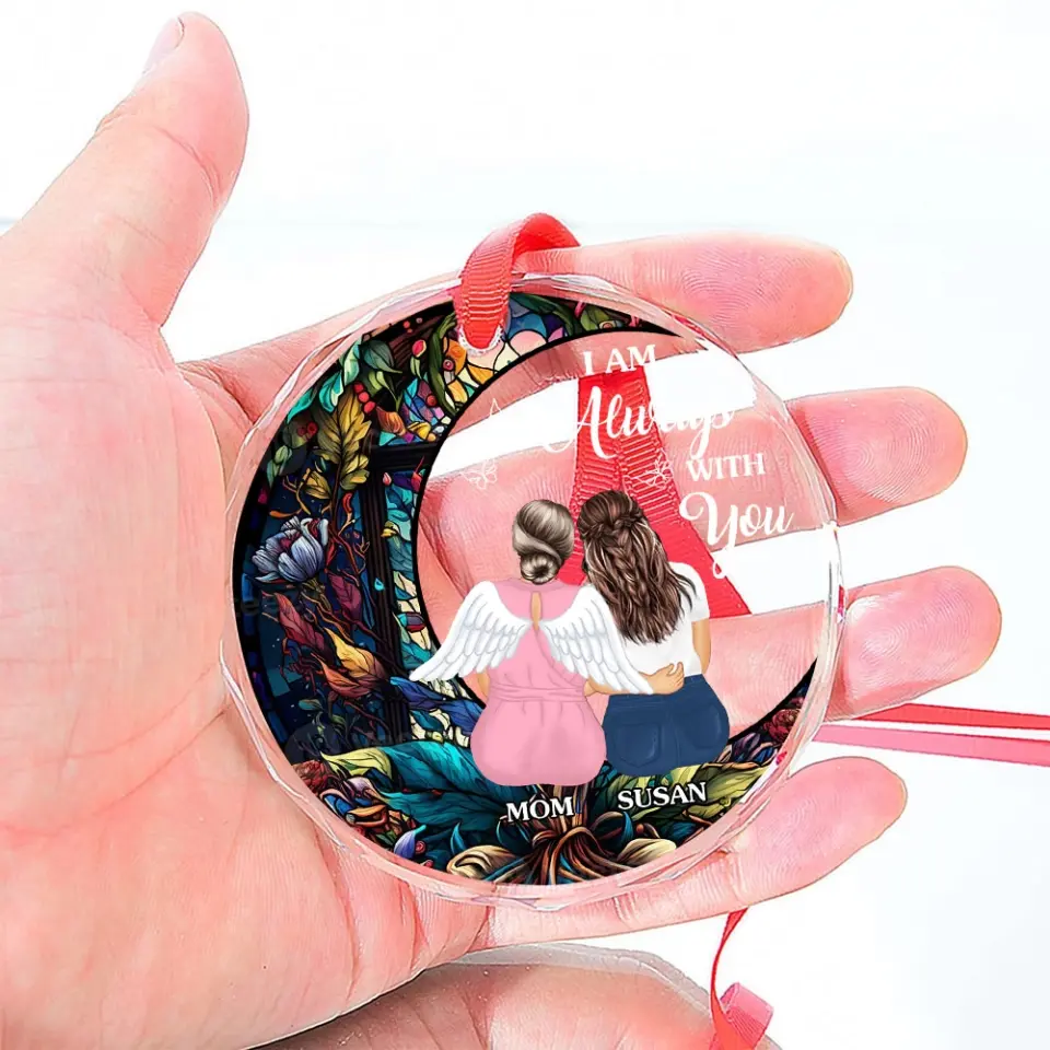 I Am Always With You Custom Glass Ornament - Image 4