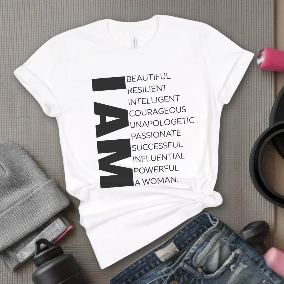 I am Beautiful Resilient Intelligent Powerful Woman T-shirt - Unisex Jersey Short Sleeve Shirt - Women Empowerment Tee - Self Gift - Bella Canvas 3001 - Image 11