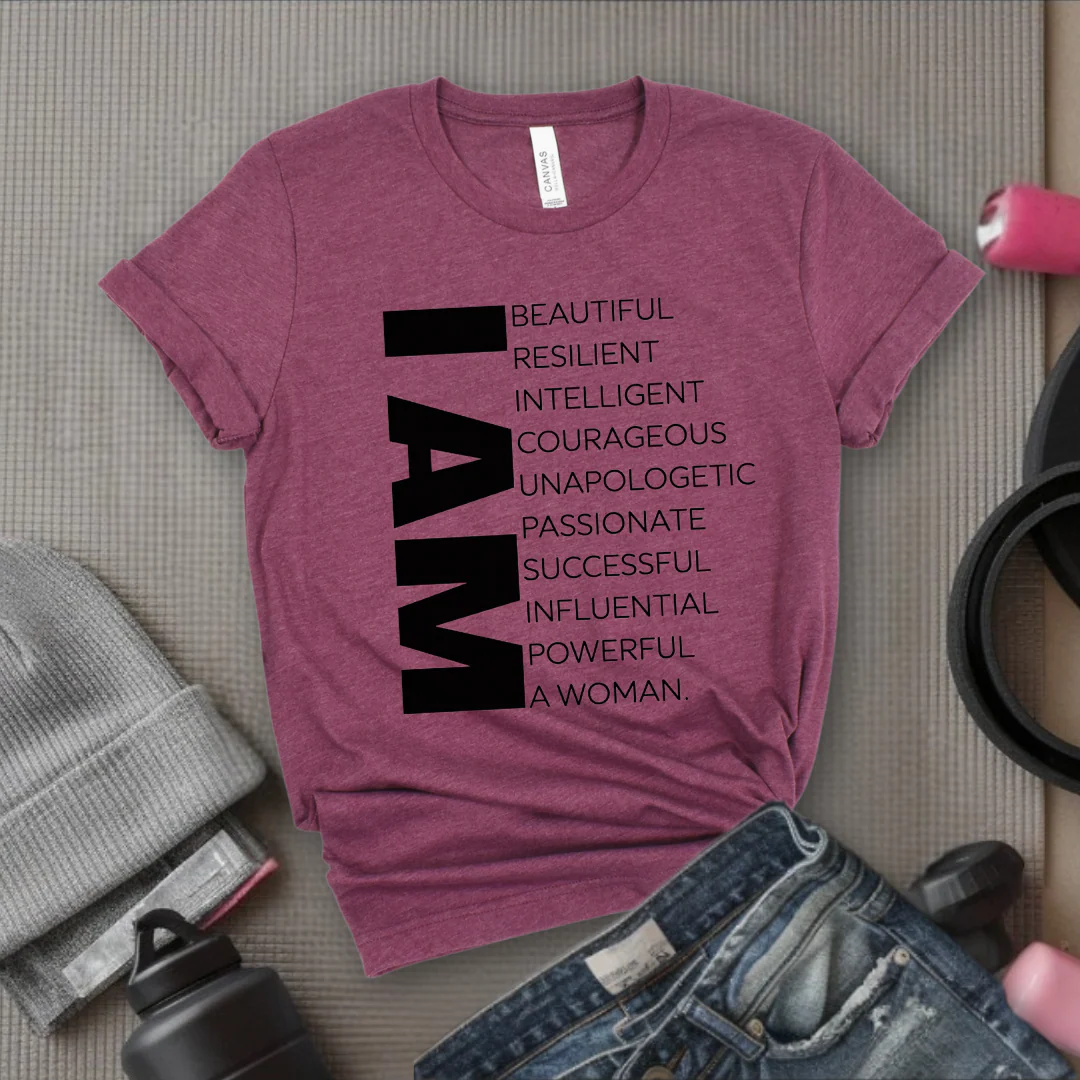 I am Beautiful Resilient Intelligent Powerful Woman T-shirt - Unisex Jersey Short Sleeve Shirt - Women Empowerment Tee - Self Gift - Bella Canvas 3001 - Image 3