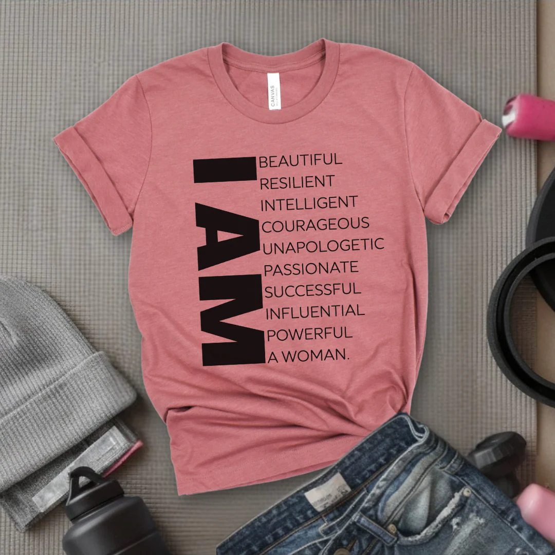 I am Beautiful Resilient Intelligent Powerful Woman T-shirt - Unisex Jersey Short Sleeve Shirt - Women Empowerment Tee - Self Gift - Bella Canvas 3001 - Image 4
