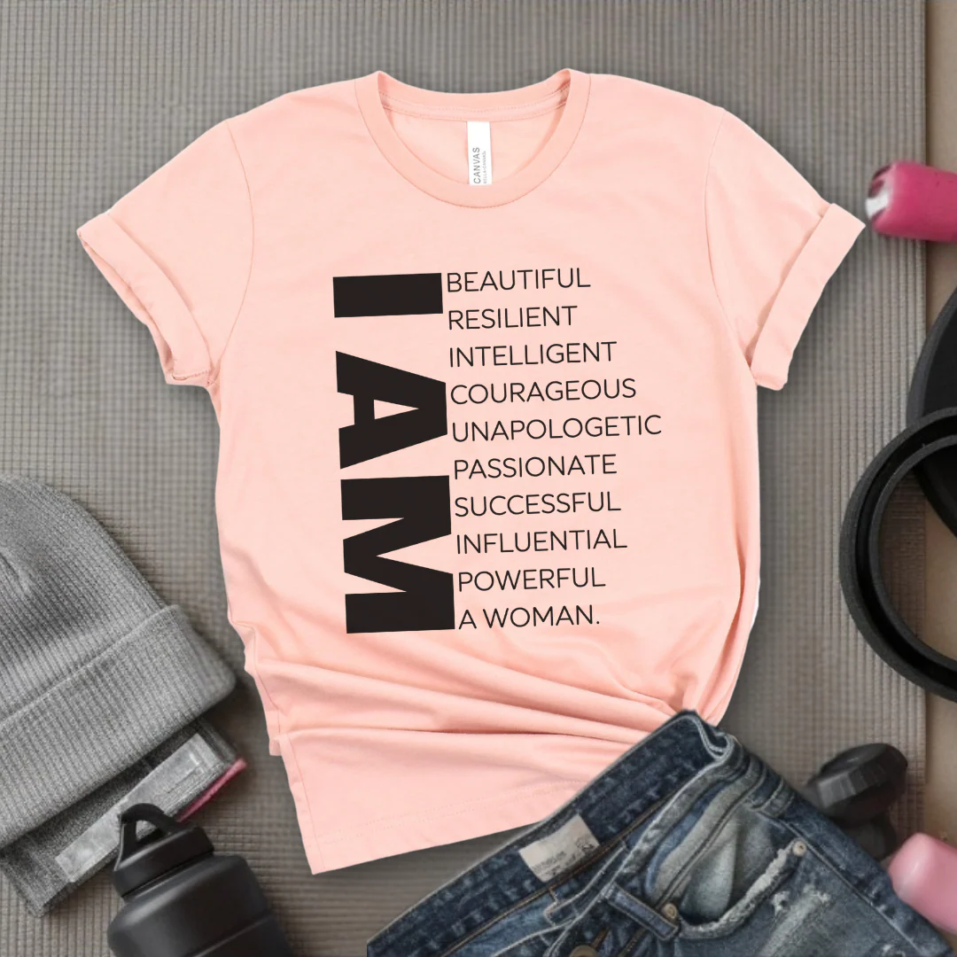 I am Beautiful Resilient Intelligent Powerful Woman T-shirt - Unisex Jersey Short Sleeve Shirt - Women Empowerment Tee - Self Gift - Bella Canvas 3001 - Image 5