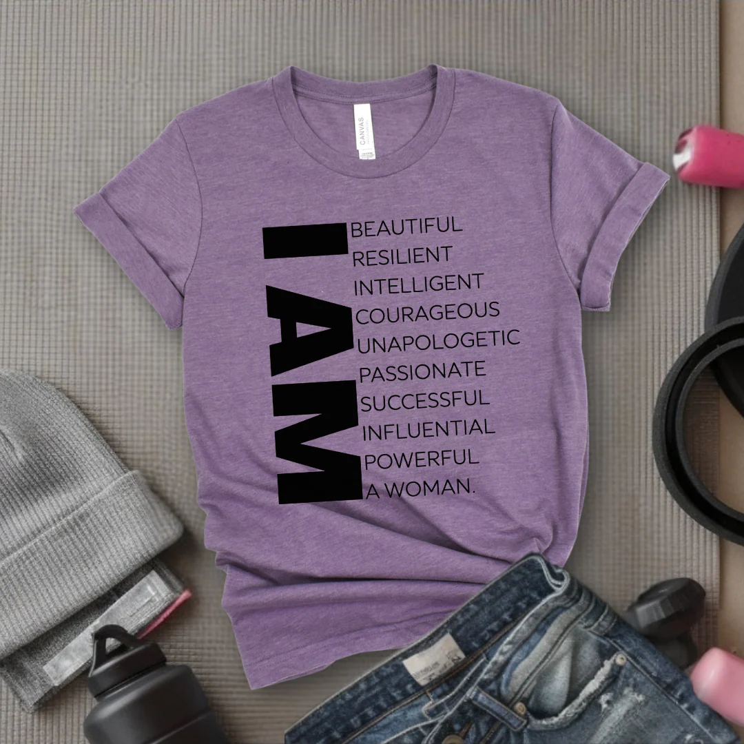 I am Beautiful Resilient Intelligent Powerful Woman T-shirt - Unisex Jersey Short Sleeve Shirt - Women Empowerment Tee - Self Gift - Bella Canvas 3001 - Image 7