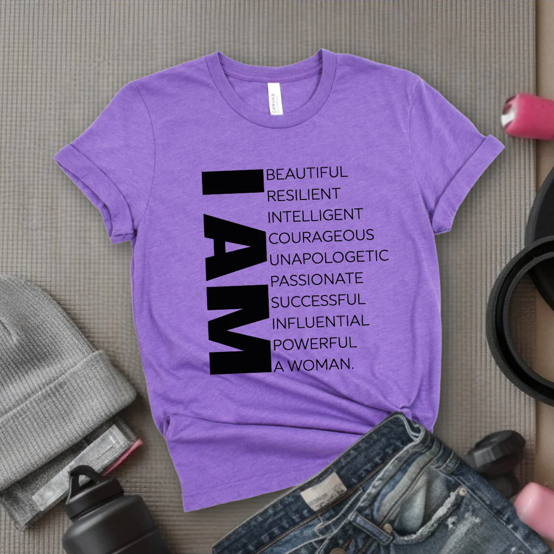 I am Beautiful Resilient Intelligent Powerful Woman T-shirt - Unisex Jersey Short Sleeve Shirt - Women Empowerment Tee - Self Gift - Bella Canvas 3001 - Image 8