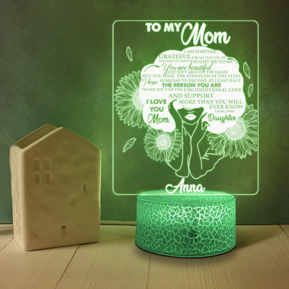 I Am Grateful For All That You Taught Me - Personalized 3D LED Light - Gift For Mom From Daughter - Image 3