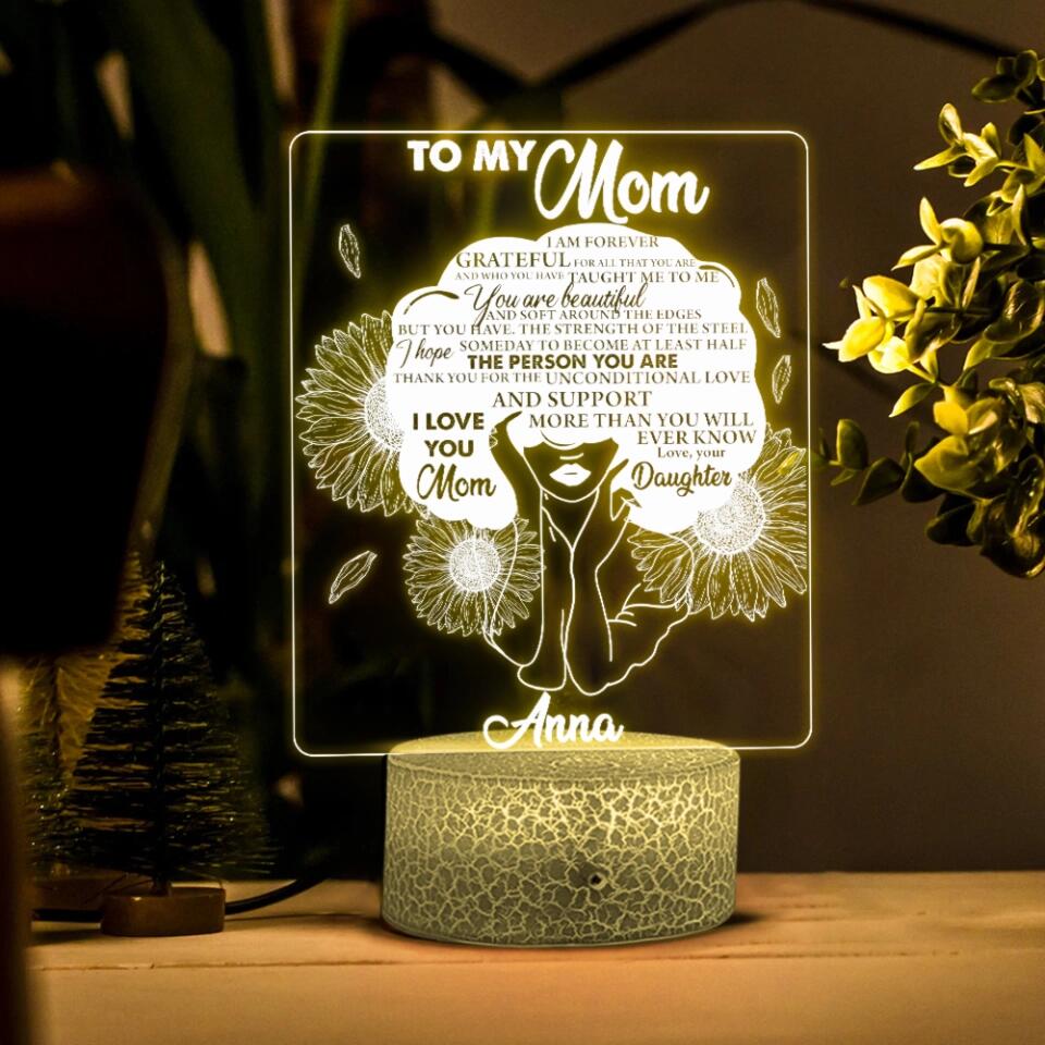 I Am Grateful For All That You Taught Me - Personalized 3D LED Light - Gift For Mom From Daughter - Image 4