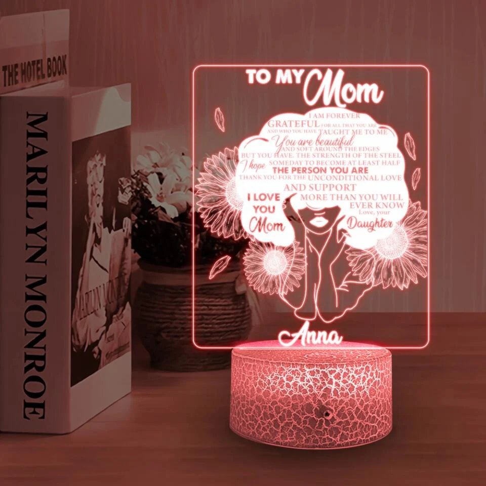I Am Grateful For All That You Taught Me - Personalized 3D LED Light - Gift For Mom From Daughter - Image 5
