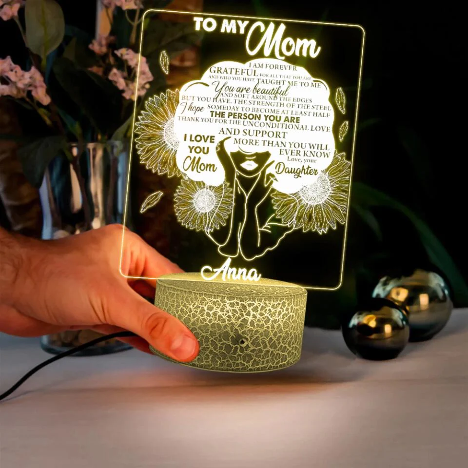I Am Grateful For All That You Taught Me - Personalized 3D LED Light - Gift For Mom From Daughter - Image 6