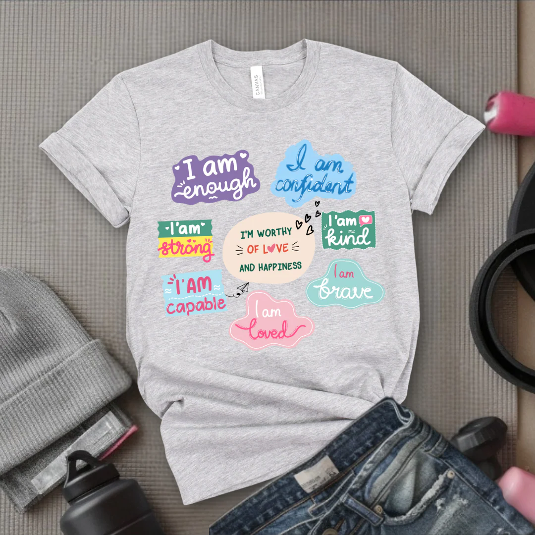 I am Inspiration Shirt - I am Enough T-shirt - Motivational Y2k Style Tshirt - Positive Quotes Tee - Self Love Gift for Women - Bella Canvas 3001