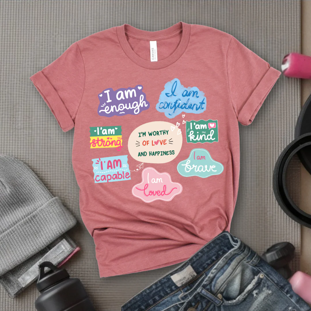 I am Inspiration Shirt - I am Enough T-shirt - Motivational Y2k Style Tshirt - Positive Quotes Tee - Self Love Gift for Women - Bella Canvas 3001 - Image 10
