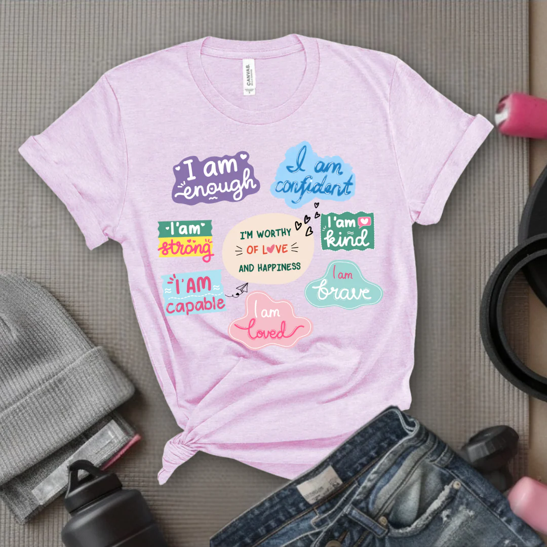 I am Inspiration Shirt - I am Enough T-shirt - Motivational Y2k Style Tshirt - Positive Quotes Tee - Self Love Gift for Women - Bella Canvas 3001 - Image 11