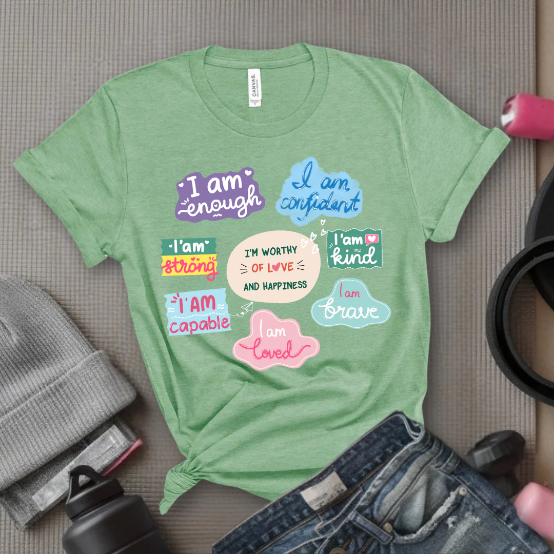 I am Inspiration Shirt - I am Enough T-shirt - Motivational Y2k Style Tshirt - Positive Quotes Tee - Self Love Gift for Women - Bella Canvas 3001 - Image 12