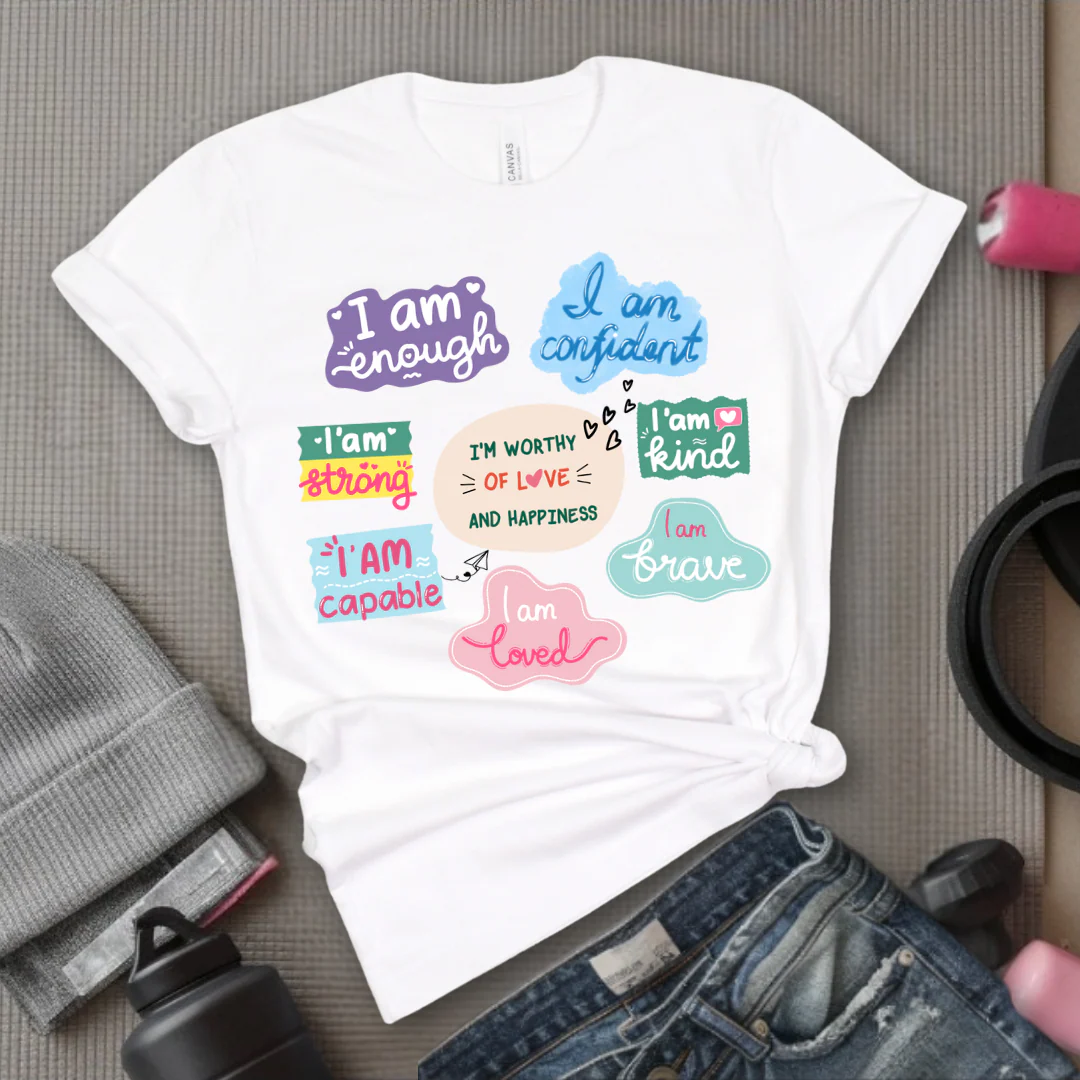I am Inspiration Shirt - I am Enough T-shirt - Motivational Y2k Style Tshirt - Positive Quotes Tee - Self Love Gift for Women - Bella Canvas 3001 - Image 13
