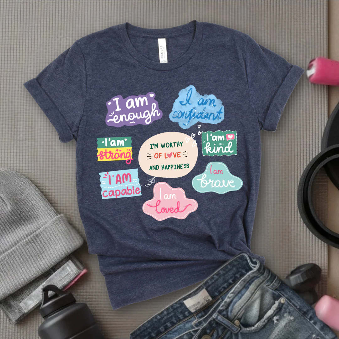 I am Inspiration Shirt - I am Enough T-shirt - Motivational Y2k Style Tshirt - Positive Quotes Tee - Self Love Gift for Women - Bella Canvas 3001 - Image 4
