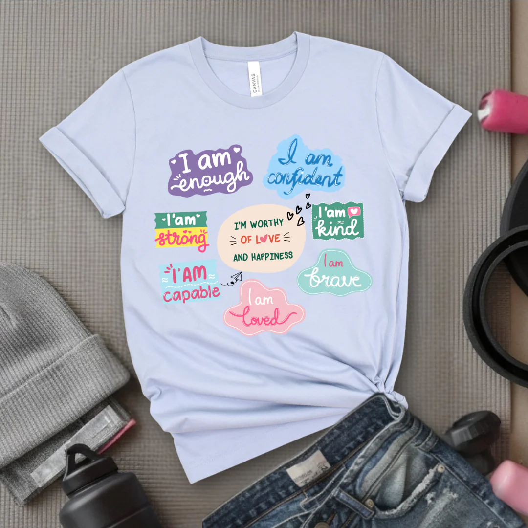 I am Inspiration Shirt - I am Enough T-shirt - Motivational Y2k Style Tshirt - Positive Quotes Tee - Self Love Gift for Women - Bella Canvas 3001 - Image 6
