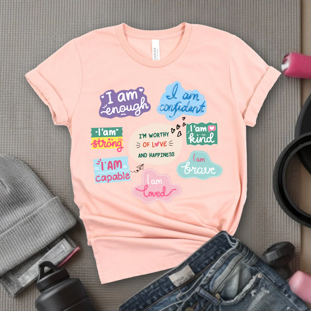 I am Inspiration Shirt - I am Enough T-shirt - Motivational Y2k Style Tshirt - Positive Quotes Tee - Self Love Gift for Women - Bella Canvas 3001 - Image 9