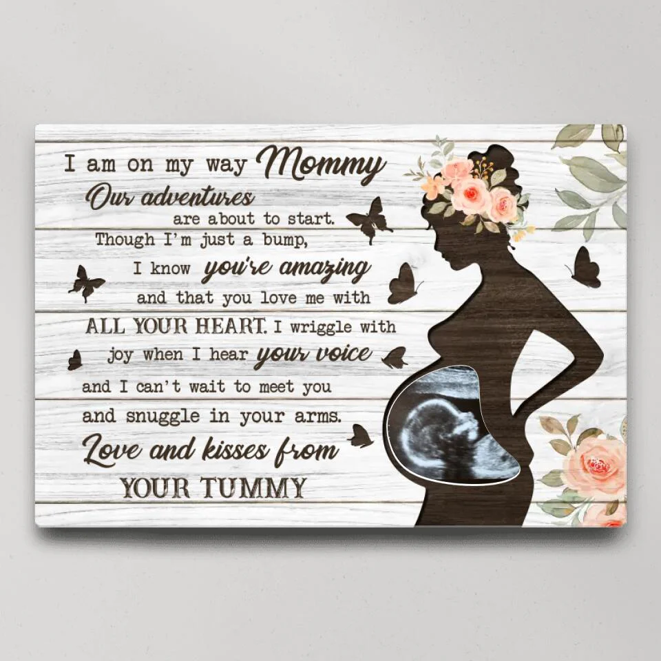I Am On My Way Mommy Custom Canvas Poster Gifts For Pregnant Women - Image 3