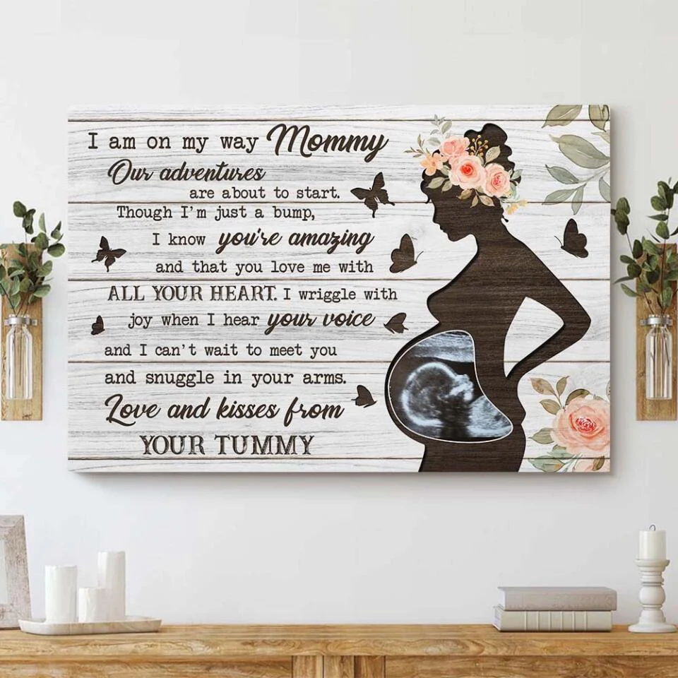 I Am On My Way Mommy Custom Canvas Poster Gifts For Pregnant Women - Image 6