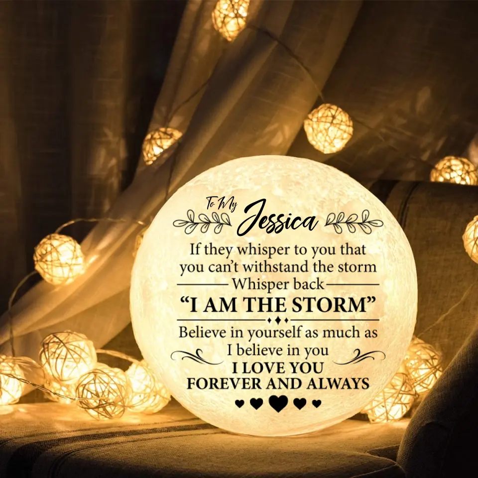 I Am The Storm Custom 3D Moon Lamp Birthday Gift for Niece Nephew - Image 3