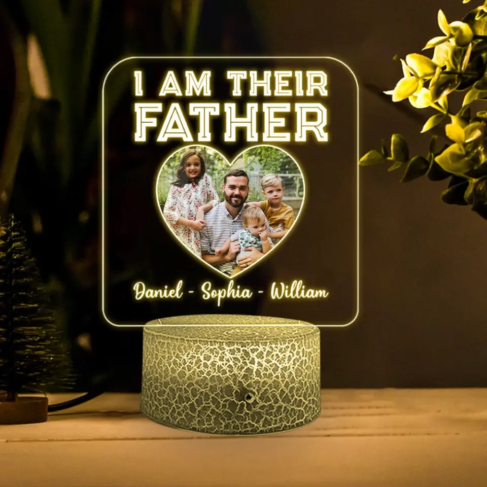I Am Their Father Custom 3D Light Father's Day Gift - Image 2