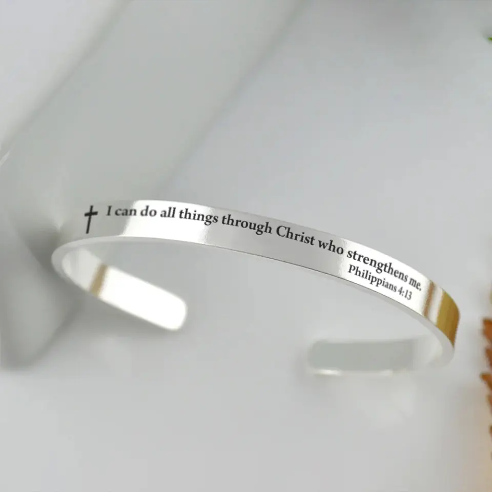 I Can Do All Things Cuff Bracelet Confirmation Gifts - Image 4