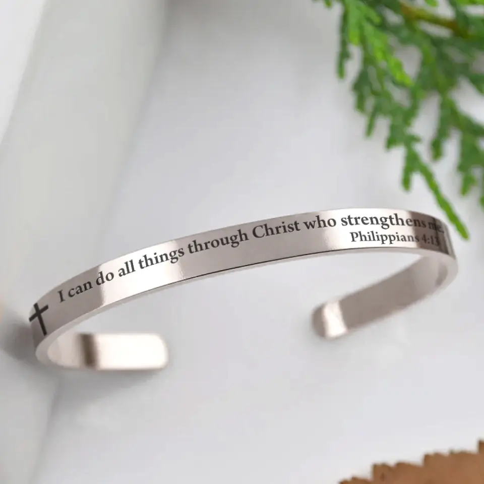 I Can Do All Things Cuff Bracelet Confirmation Gifts - Image 7